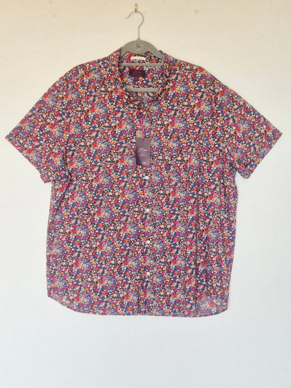 NEW J.Crew Liberty London Floral Poplin Men's Shirt Short Sleeve Affair Print